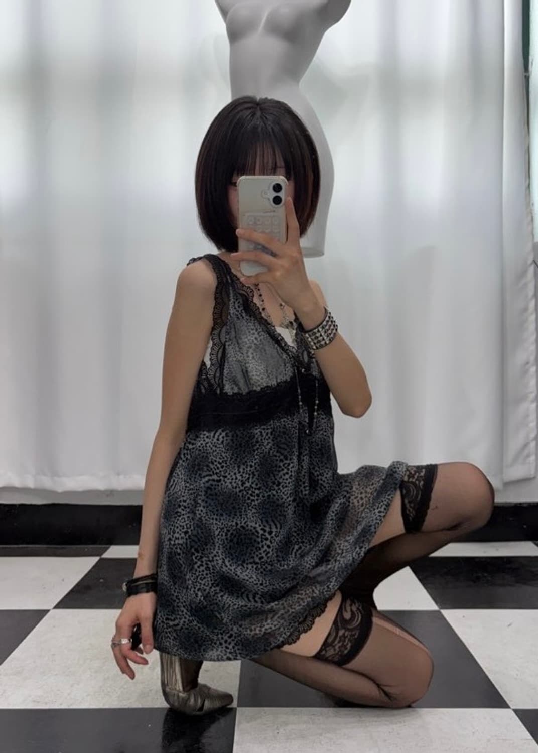 🎸레오파드 레이스 슬리브리스🎸 상품이미지4