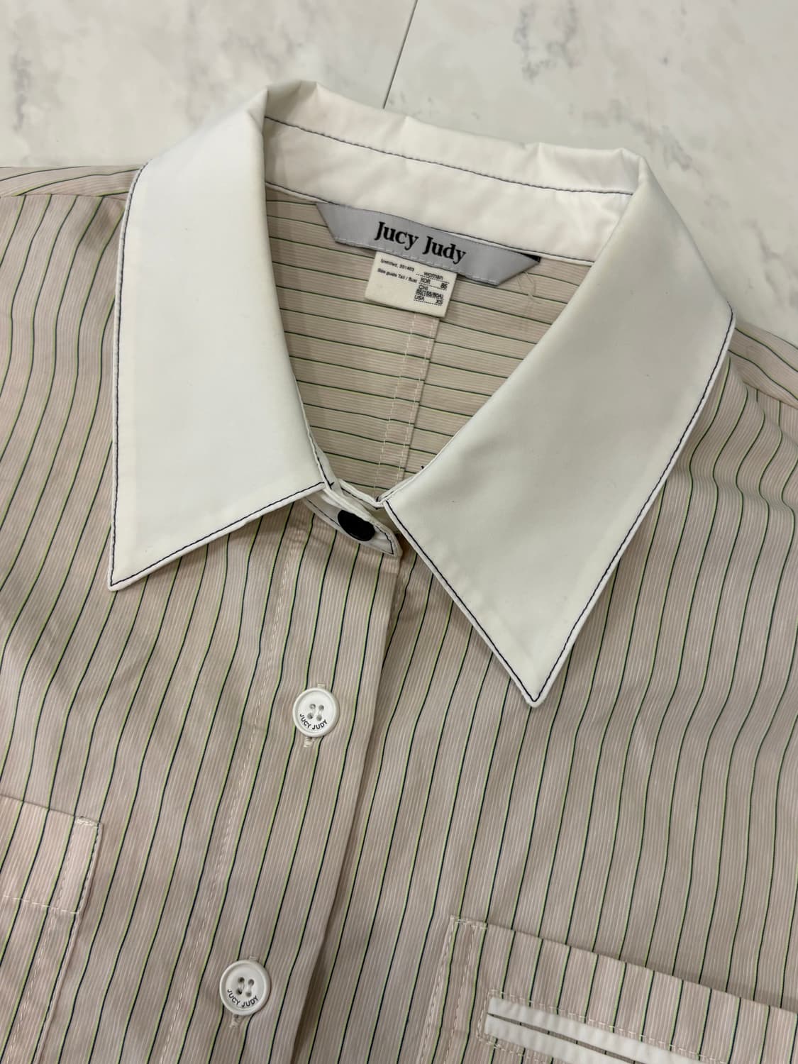 jcjd striped crop shirt 상품이미지3