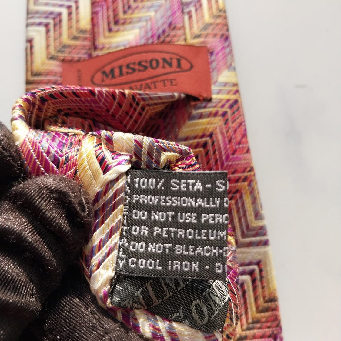 미쏘니 실크  멀티 헤링본 지그재그 넥타이 9.3cm A+등급 K2122 상품이미지8