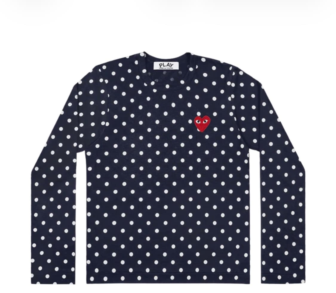 꼼데가르송 폴카닷 롱슬리브 네이비 XL 상품이미지1