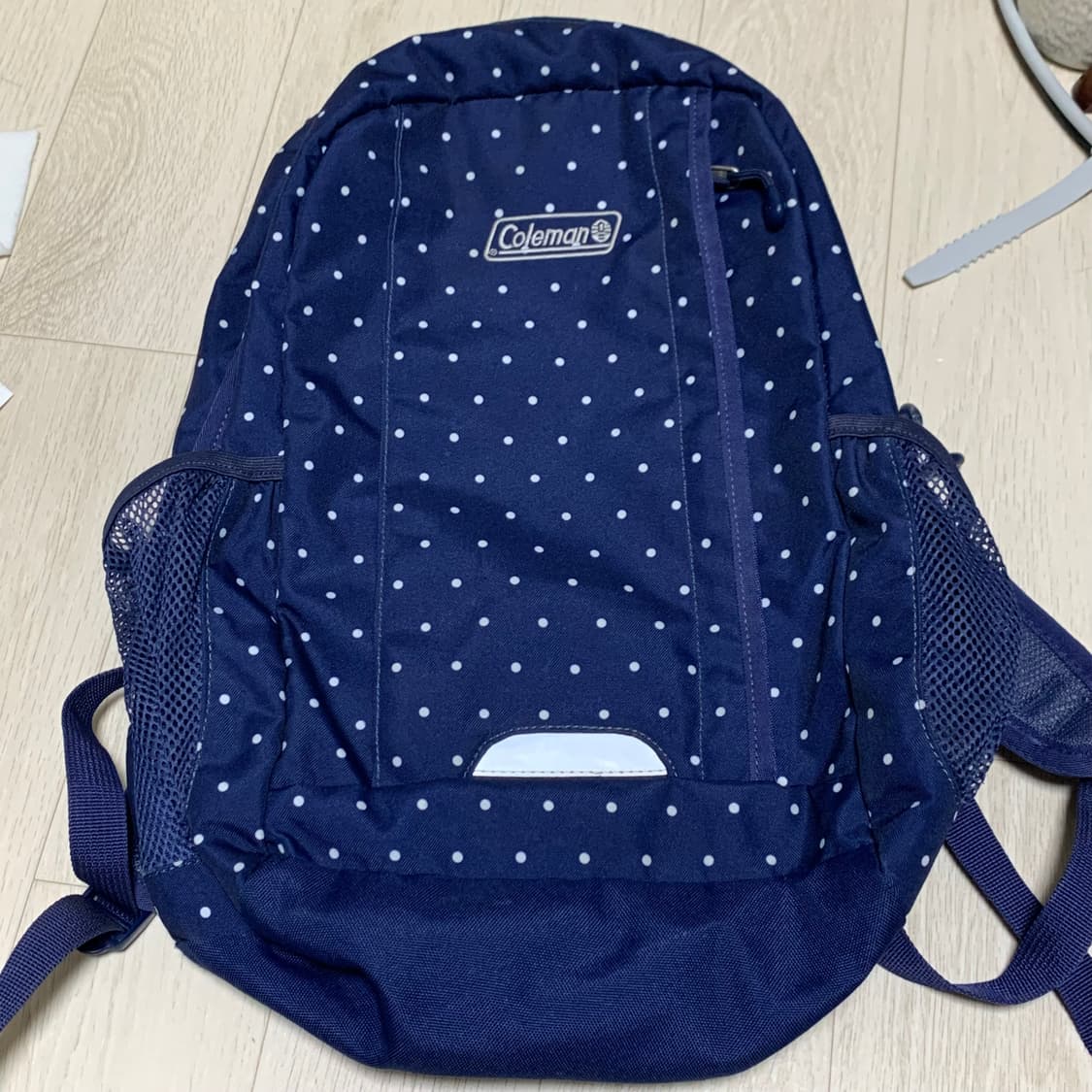 콜맨 네이비 도트 백팩 | 가방 일본 빈티지 하구미 모리걸 y 상품이미지1