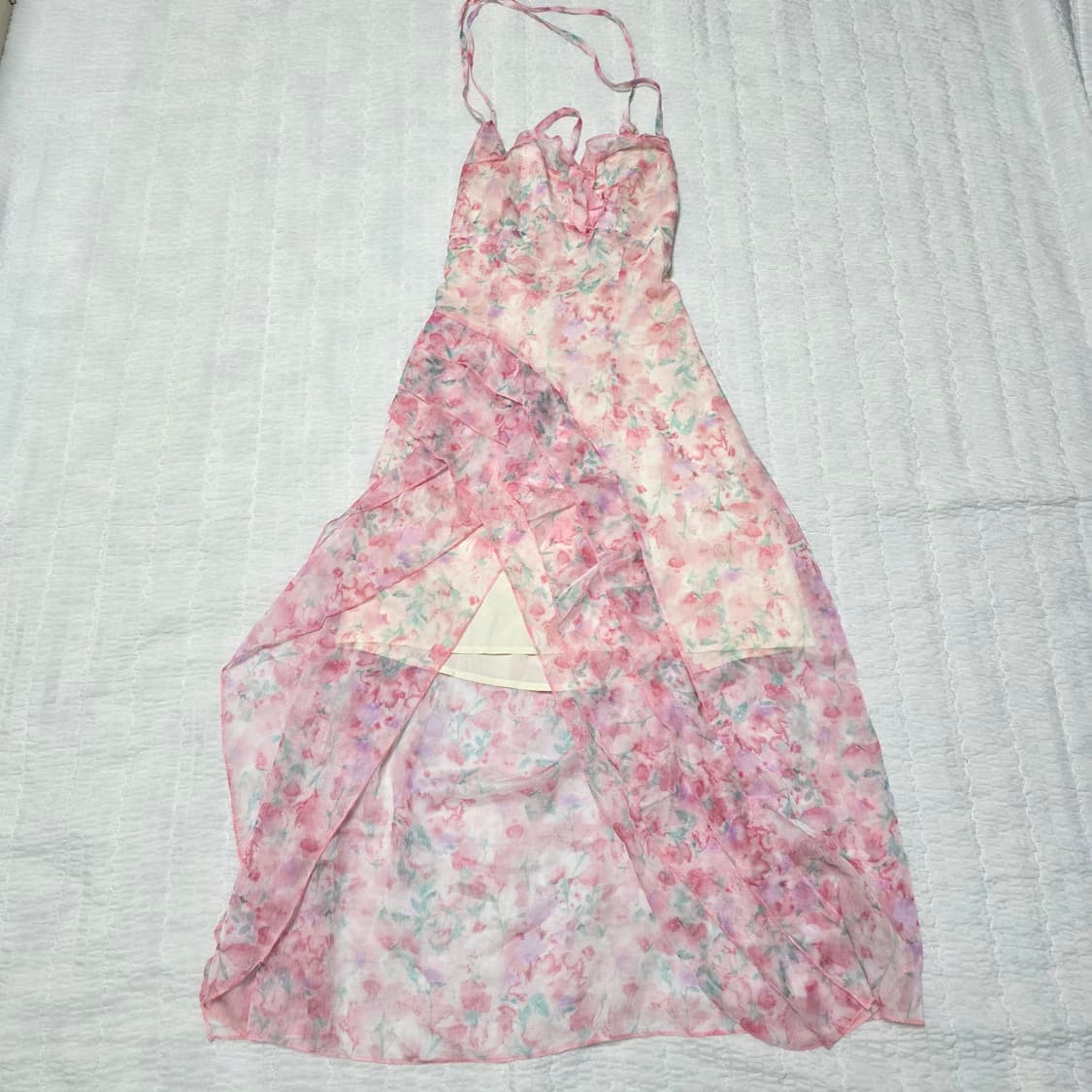 빈티지무드 백예린깔 수채화 셔링원피스 상품이미지3