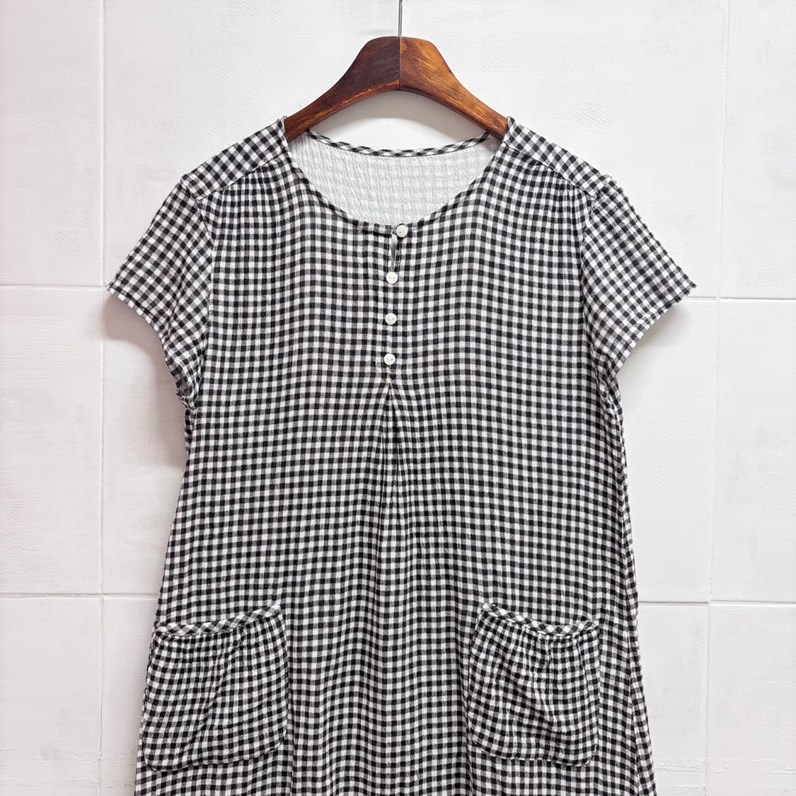 cecile 다크 브라운 체크 하구미 모리걸 원피스 JPN 상품이미지2