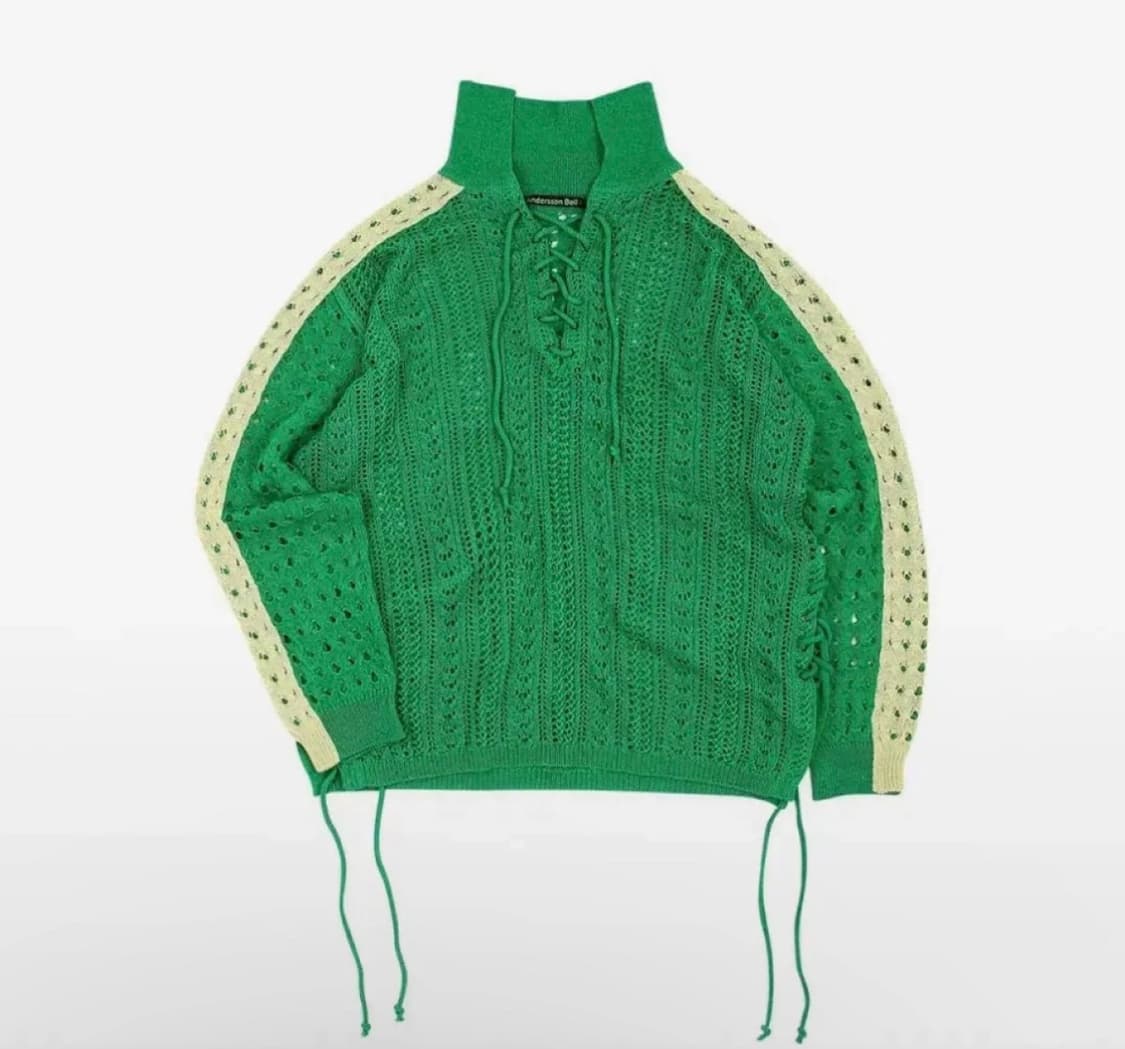 앤더슨벨 베스트 버즈 네트 칼라 스웨터 atb959m M 상품이미지1