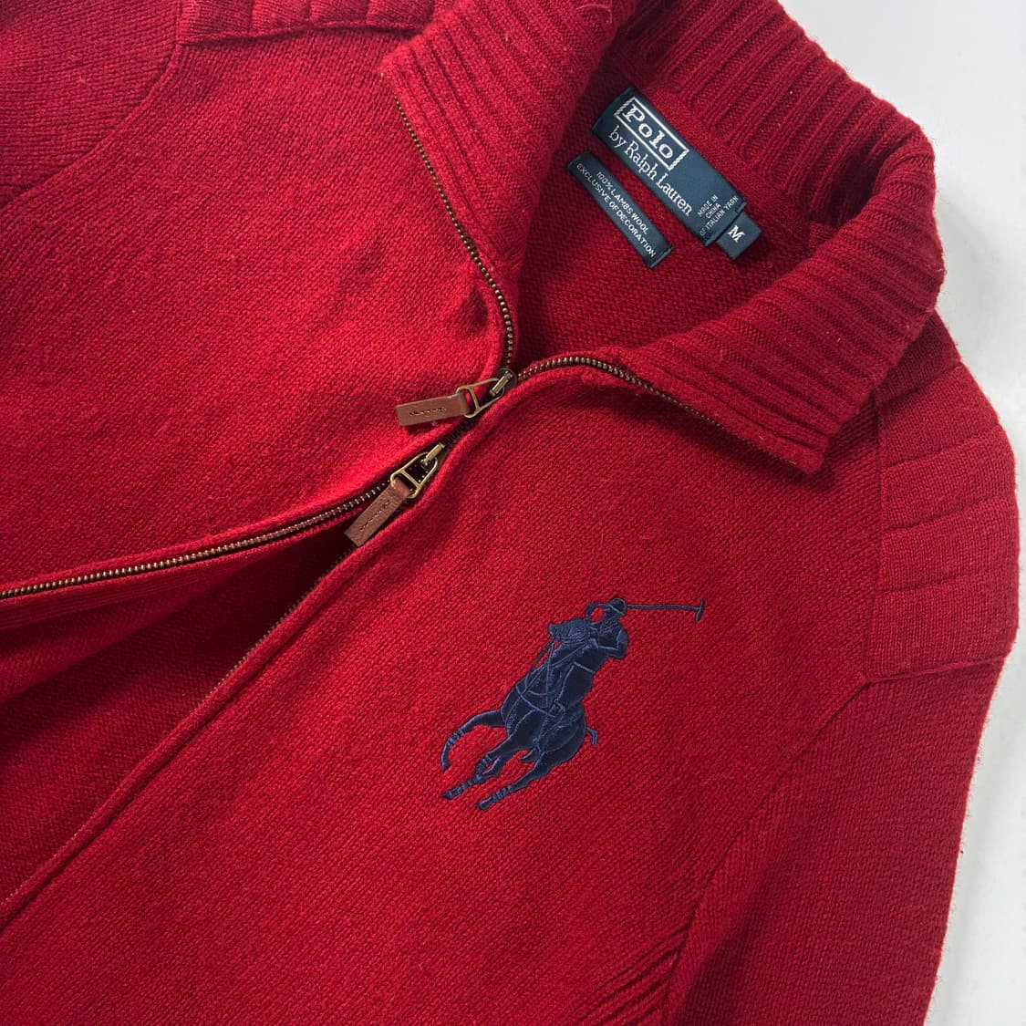 Polo 폴로 랄프로렌 레드 빅포니 램스울 2-way 니트 상품이미지3
