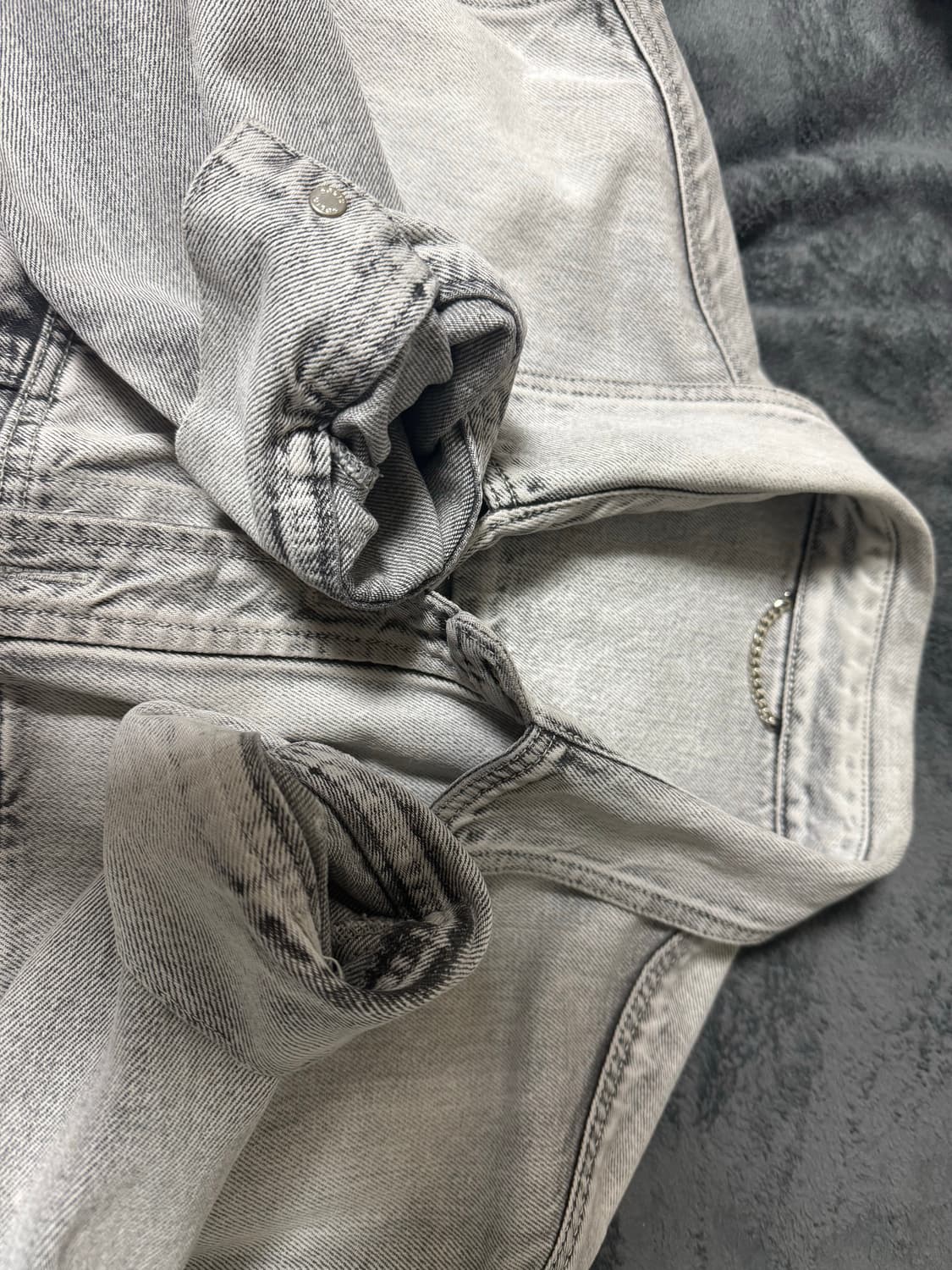 솔리드옴므 그레이 데님 자켓 48사이즈 상품이미지4