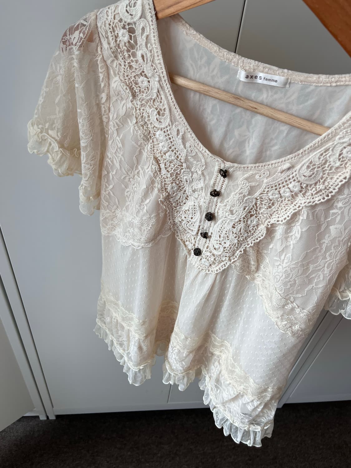 엑시즈팜 axes femme 장미 레이스 블라우스 상품이미지7