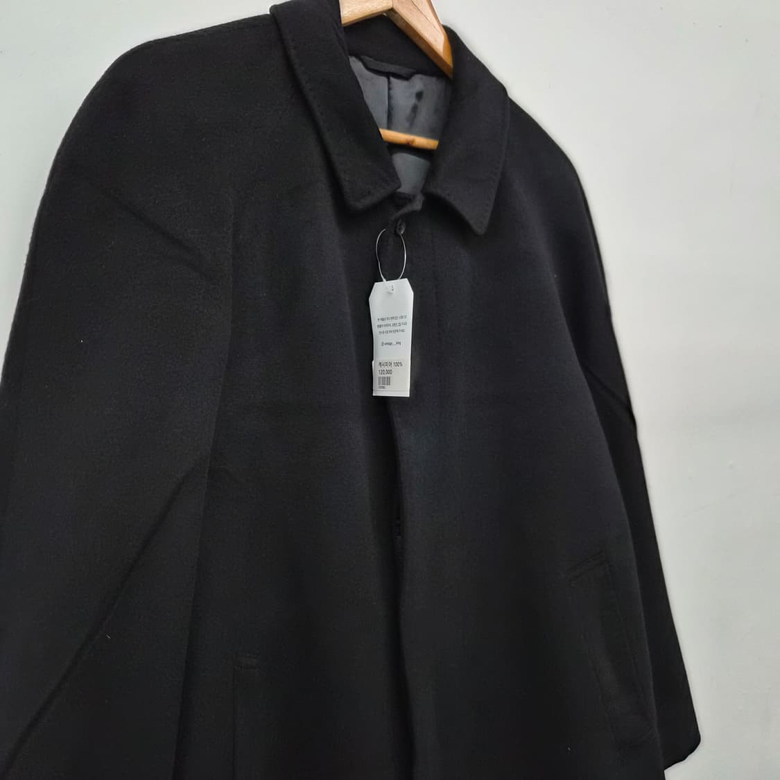 캐시미어 100% 기본 블랙 코트 남녀공용 M 상품이미지2