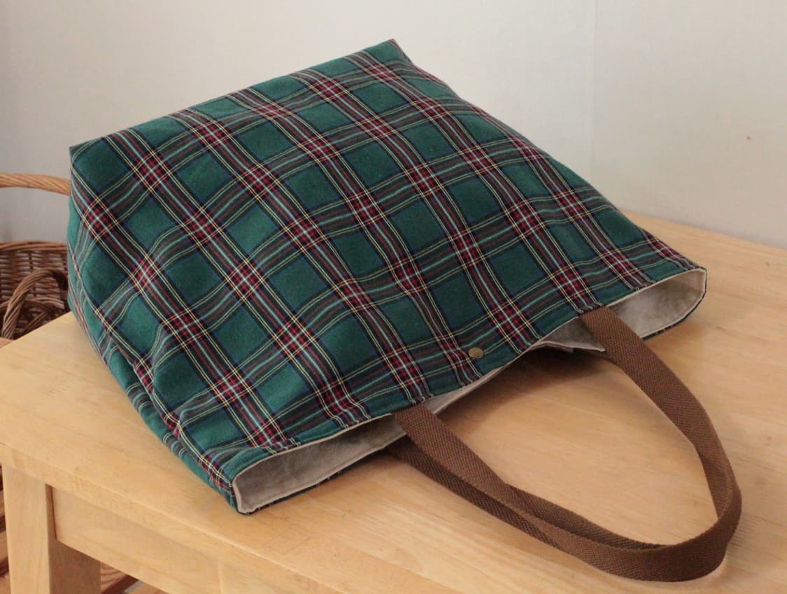 핸드메이드 체크 가방 빅백 상품이미지8