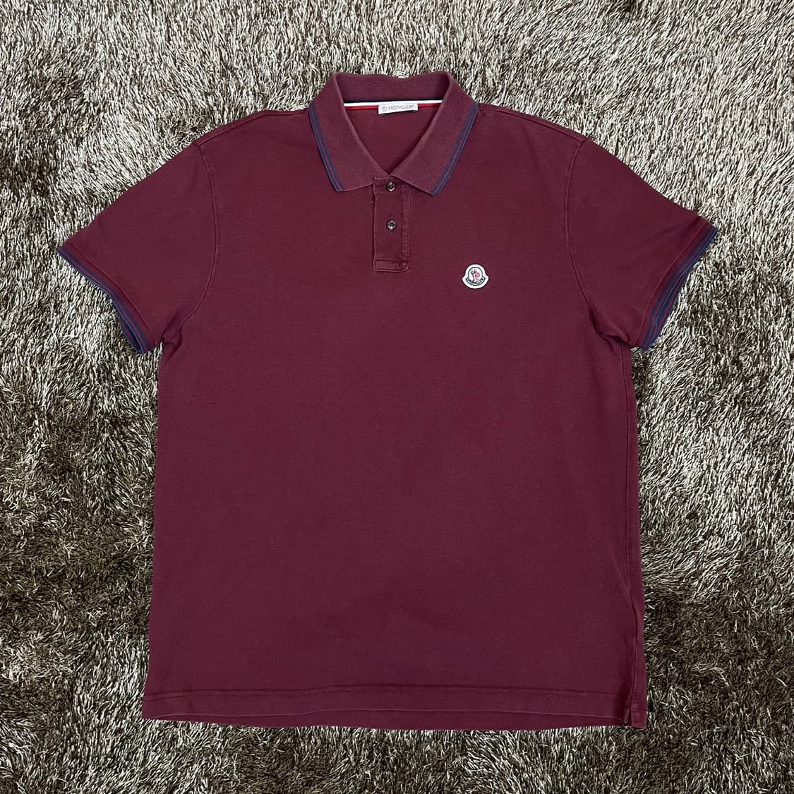 몽클레어 Moncler 와인 로고 패치 반팔 카라티 L 상품이미지1