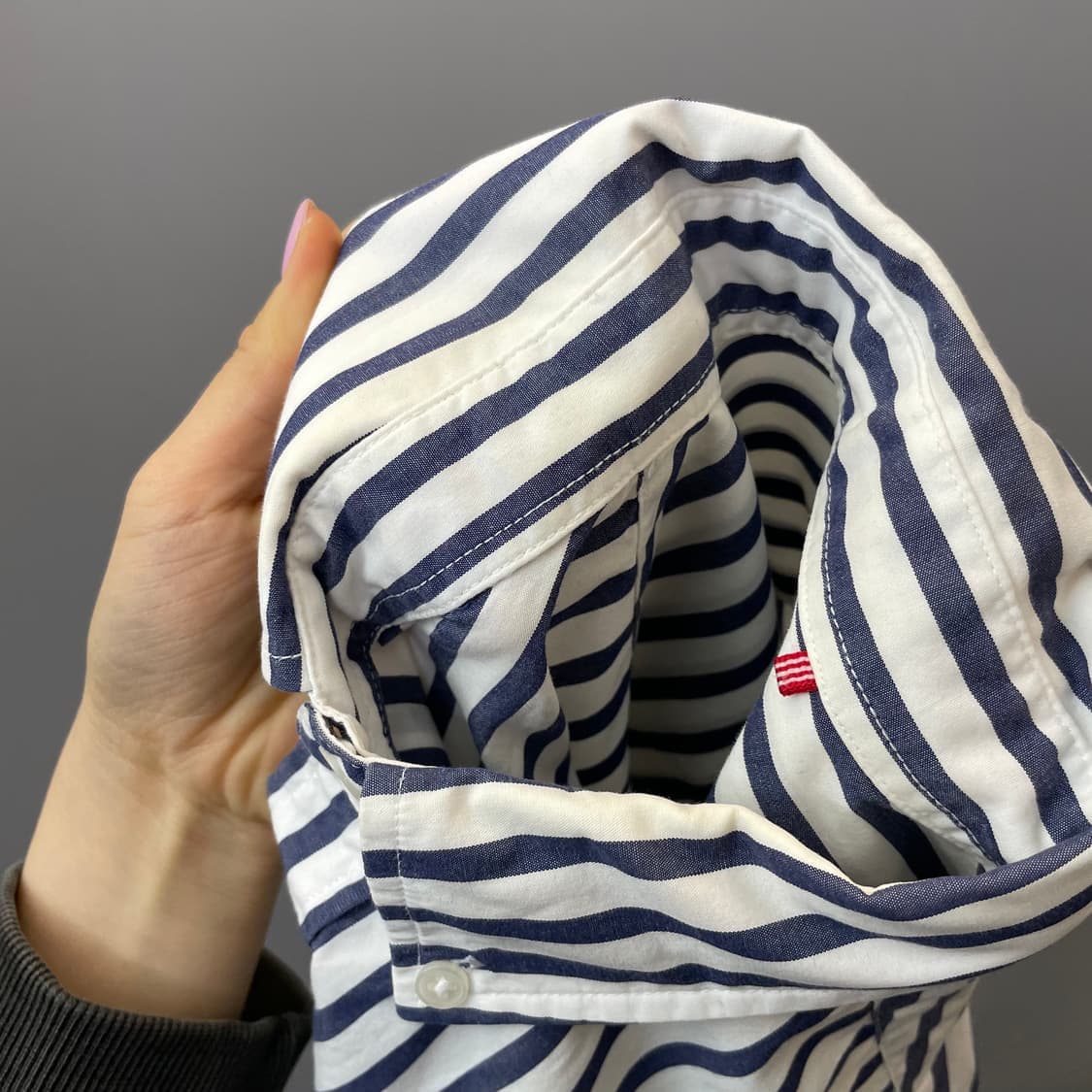 헤지스 피즈 네이비 스트라이프 긴팔 셔츠 95 상품이미지8