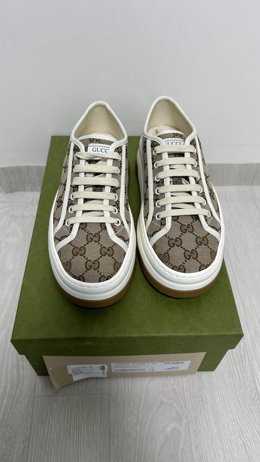 구찌 베이지 에보니 GG 캔버스 남성 6사이즈 국내 매장 새상품 상품이미지1