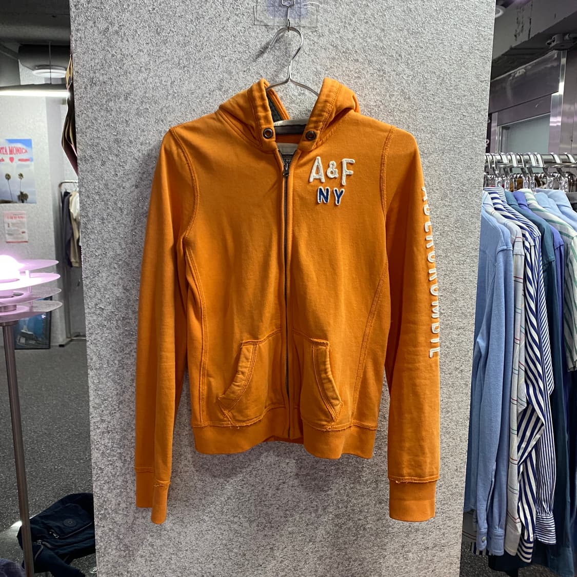 아베크롬비 빈티지 사이드로고 오렌지 후드집업 B4526 상품이미지2