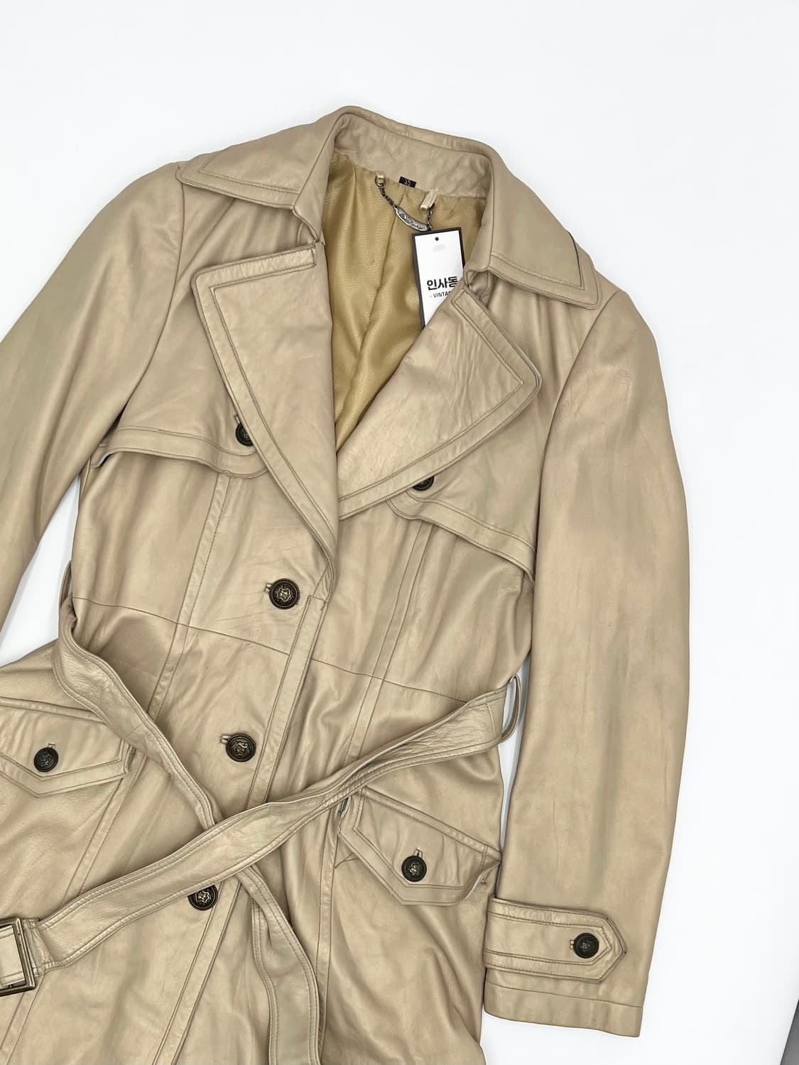 빈티지 램스킨 롱 레더자켓 상품이미지2