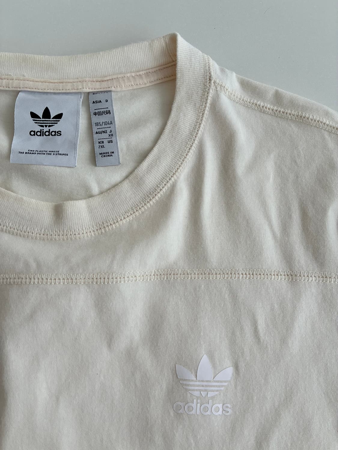 2XL) 아디다스 오리지널 CC 반팔 티셔츠 크림 상품이미지7