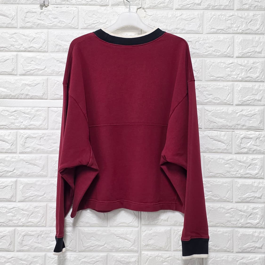 택포_ 나이키 스포츠웨어 크롭 맨투맨 M 버건디 상품이미지4