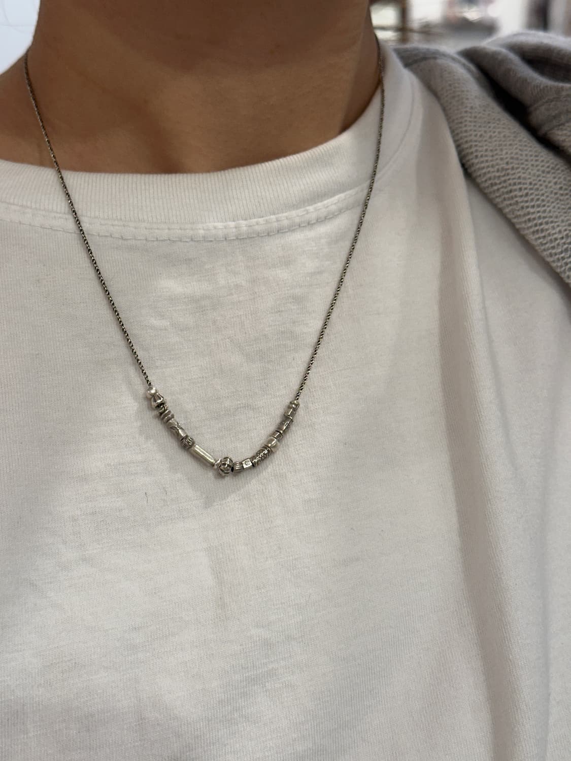 Musta karensilver mix Necklace 상품이미지3