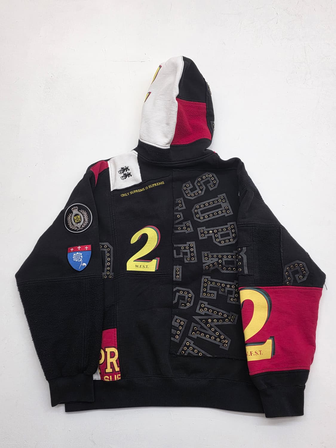 슈프림 패치워크 집업 후드 스웨트셔츠 블랙 - 25SS 상품이미지2