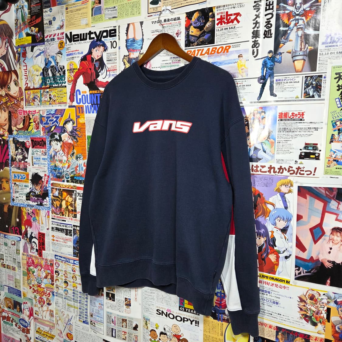 반스 올드스쿨 네이비 배색 맨투맨 상품이미지2