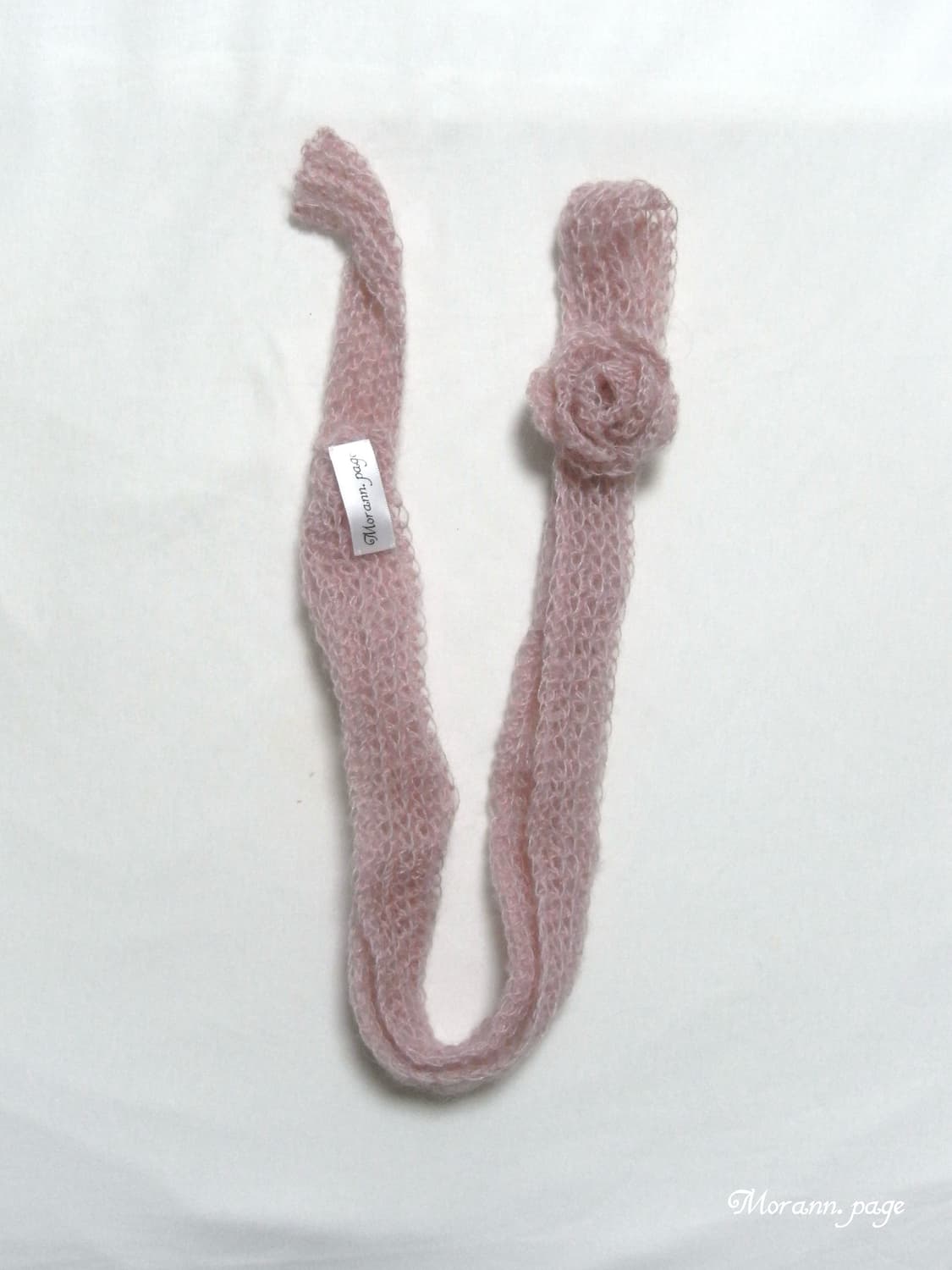 crochet mohair rose scarf dusty pink 상품이미지2