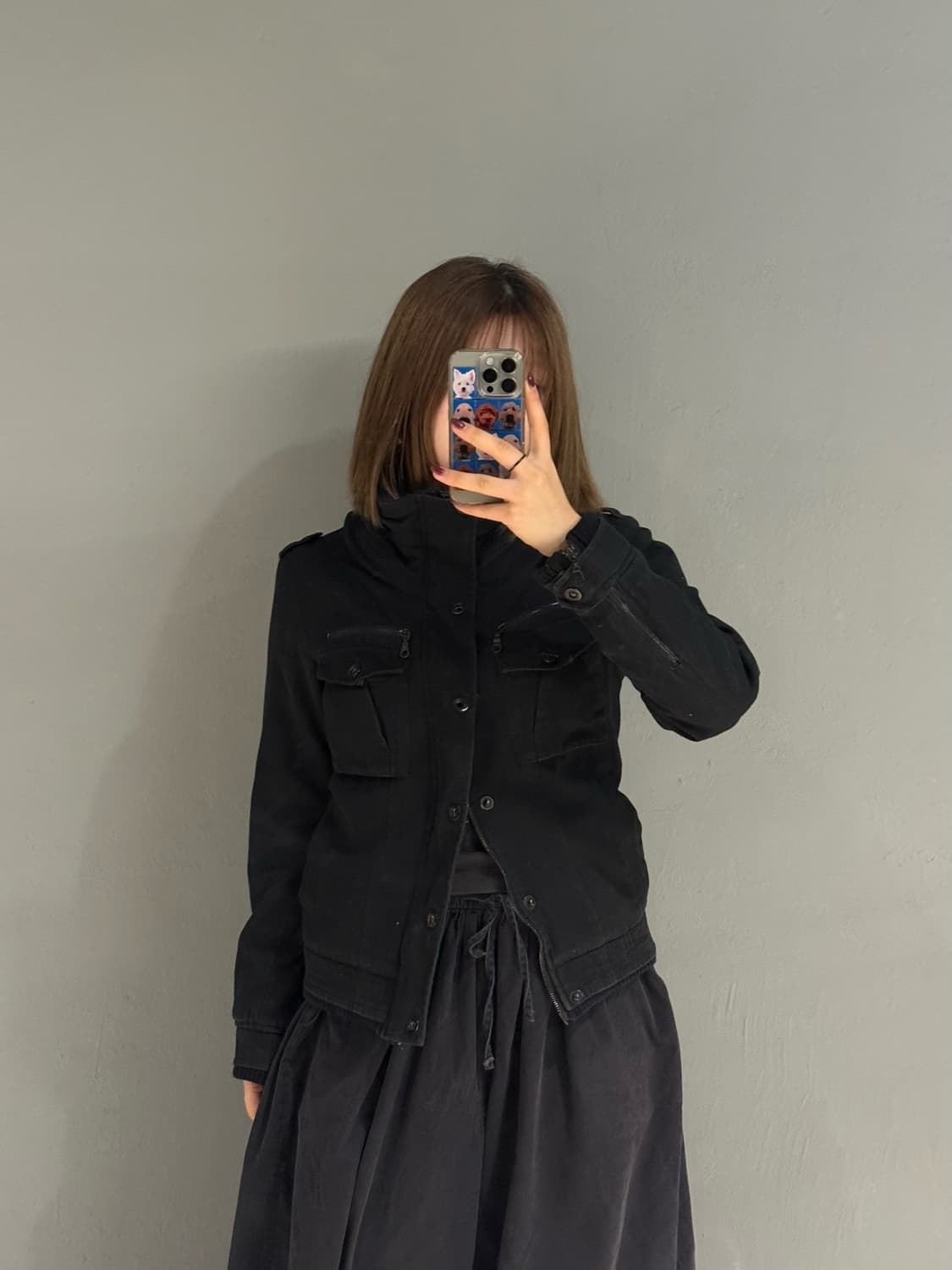 high-neck snap button 2-way zipper jk 상품이미지1