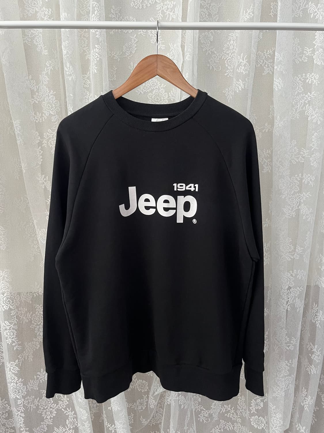 XL) 지프 JEEP 로고 맨투맨 블랙 상품이미지1