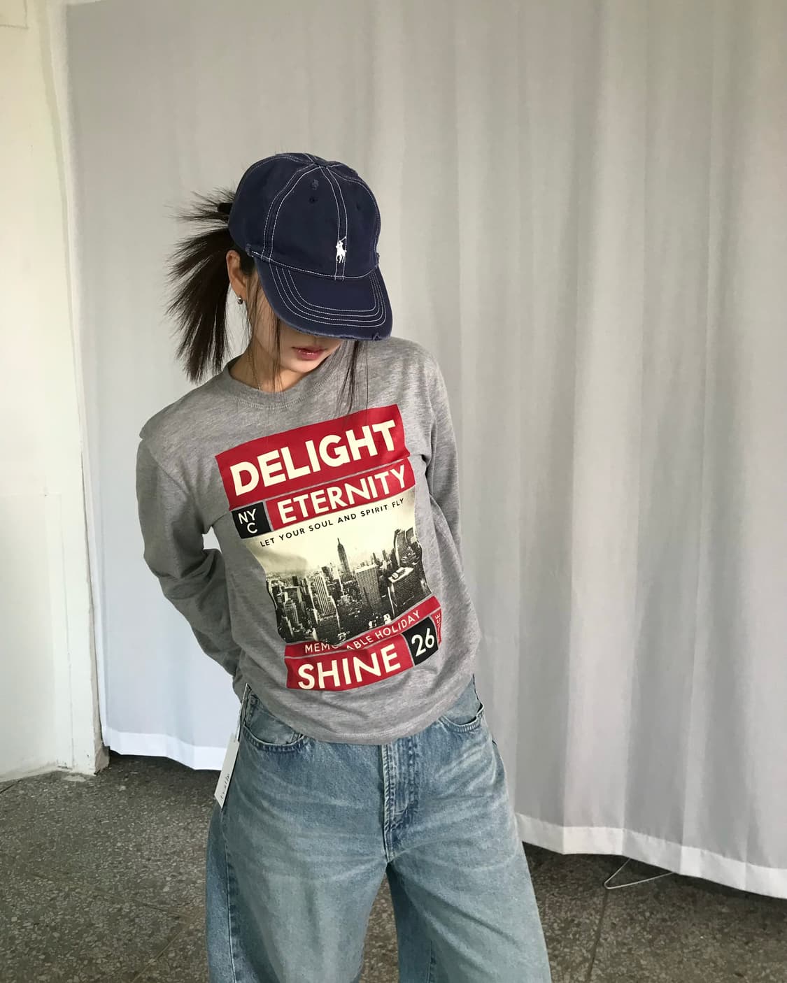 그레이 그래픽 티셔츠  상품이미지4