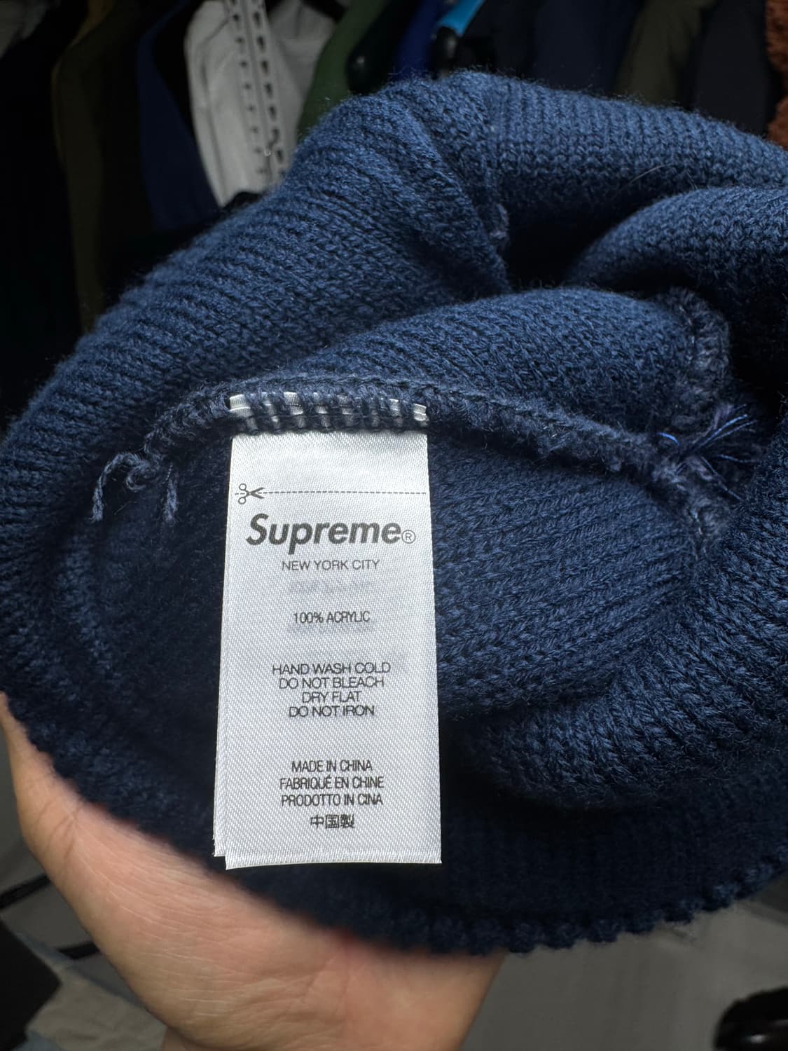 슈프림 빅 스트라이프 비니 네이비 - 24fw 상품이미지3