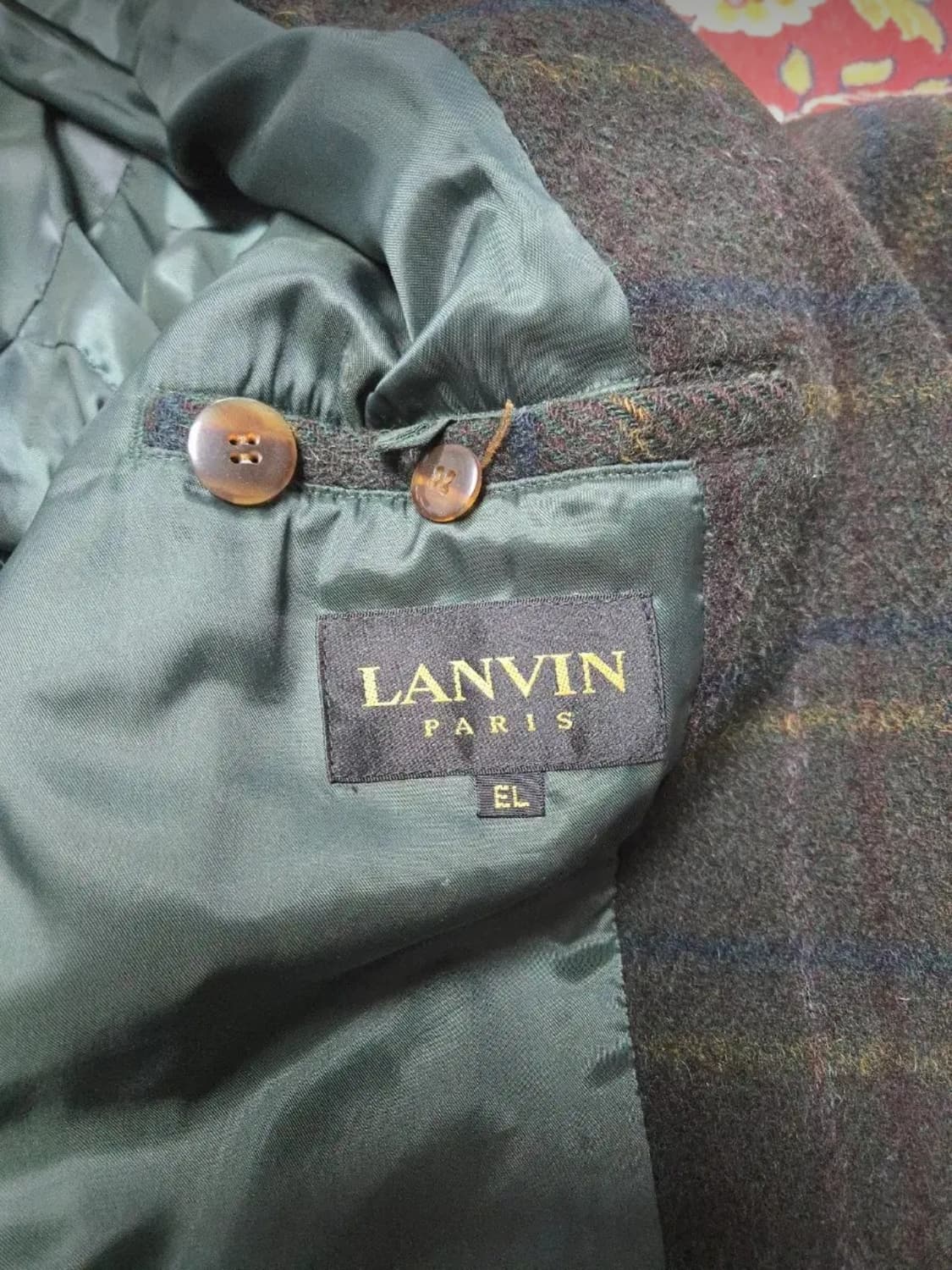 90s 랑방(LANVIN) 체크  울 자켓 105~110 상품이미지9