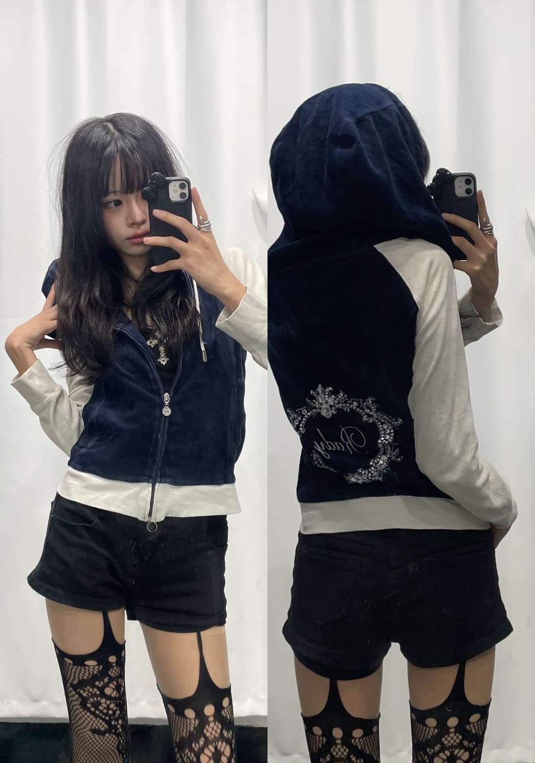 🎸네이비 백 디테일 후디🎸 상품이미지1