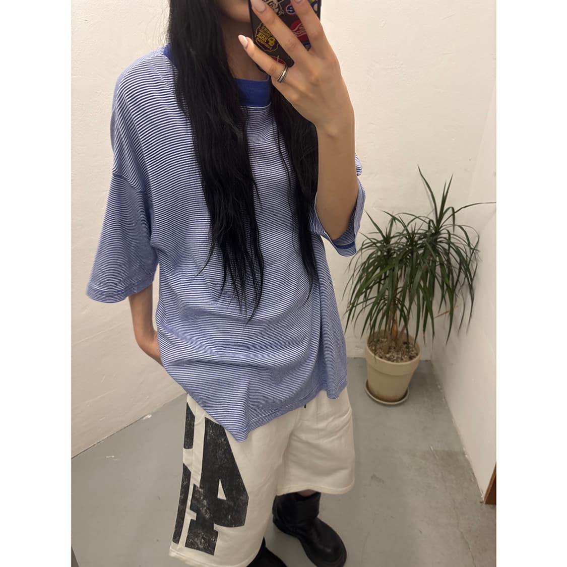 빔즈보이 BEAMS BOY Rib Big Mockneck T-shirt 상품이미지5