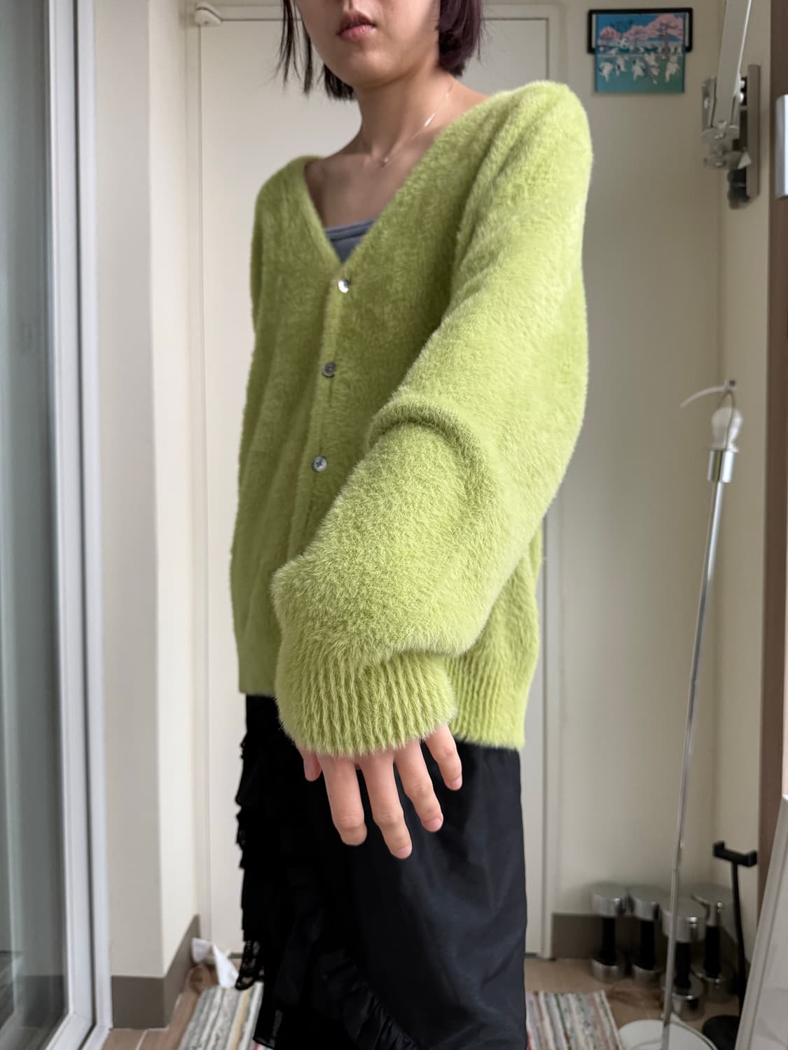 스투시 쉐기가디건 라임 상품이미지3