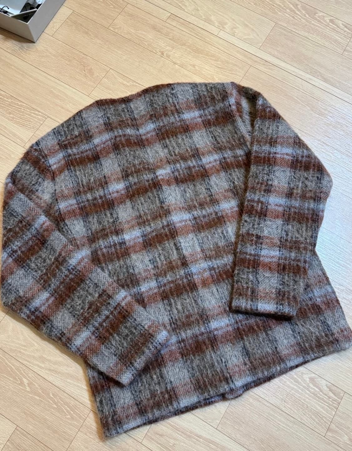 [46] 아워레가시 모헤어 가디건 어멘트 체크 상품이미지2