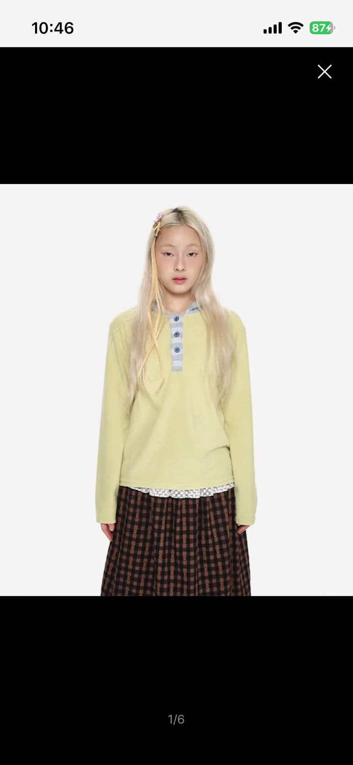 유쓰배쓰 Hooded Henley Tee _lime 상품이미지1