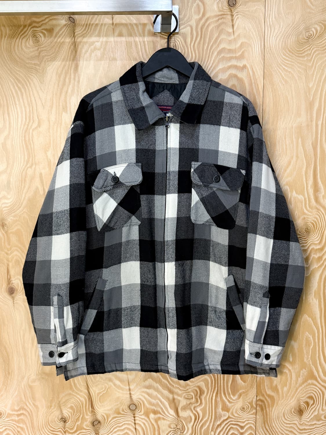 스텝투 투포켓 플란넬 체크 집업 셔츠 상품이미지1