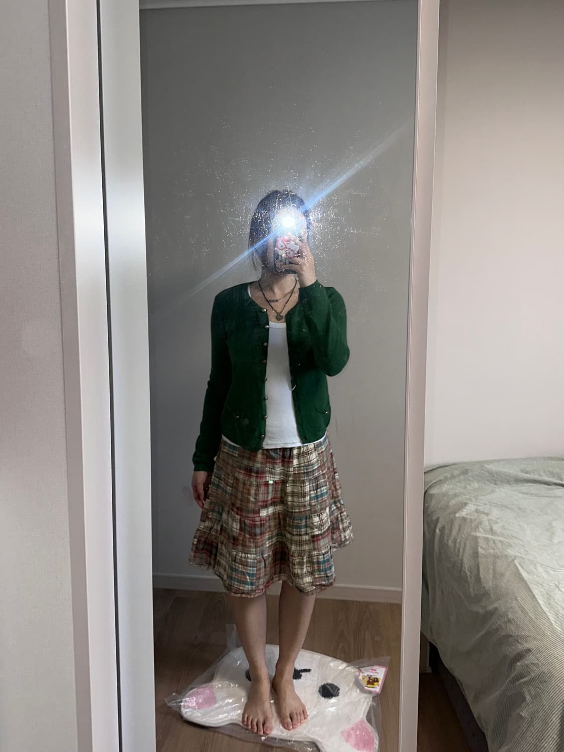 모리걸 아오이유우 빈티지 초록색 가디건 상품이미지1