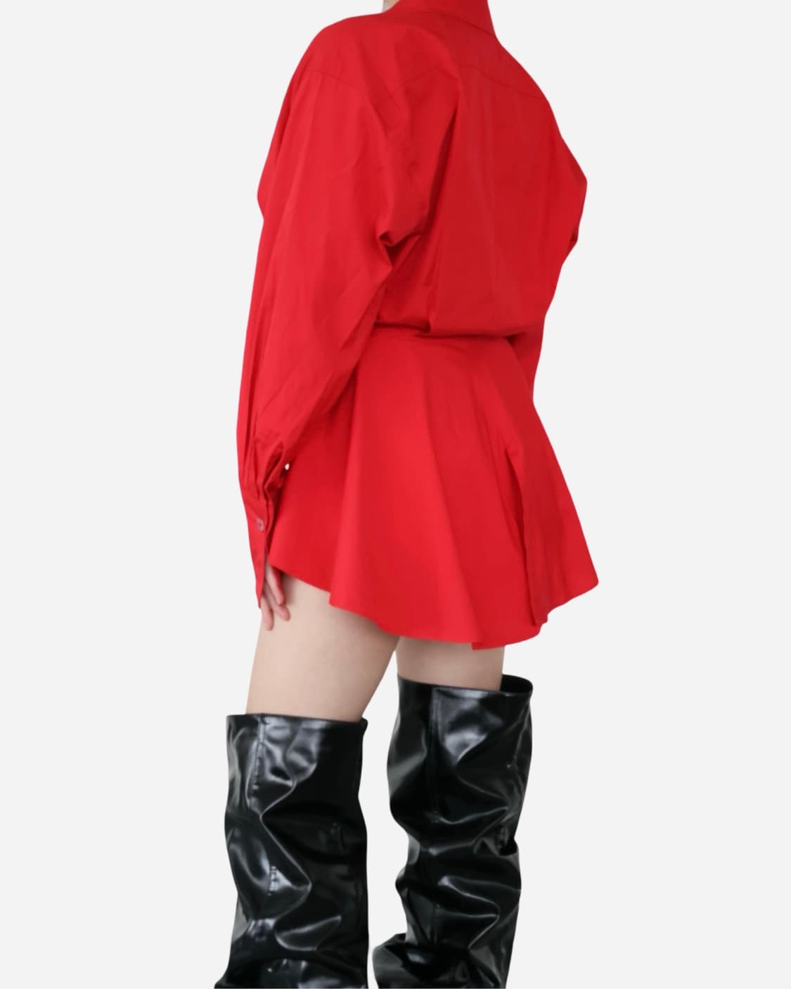 Kenzo Red Cotton Tie-Waist Shirt 상품이미지4
