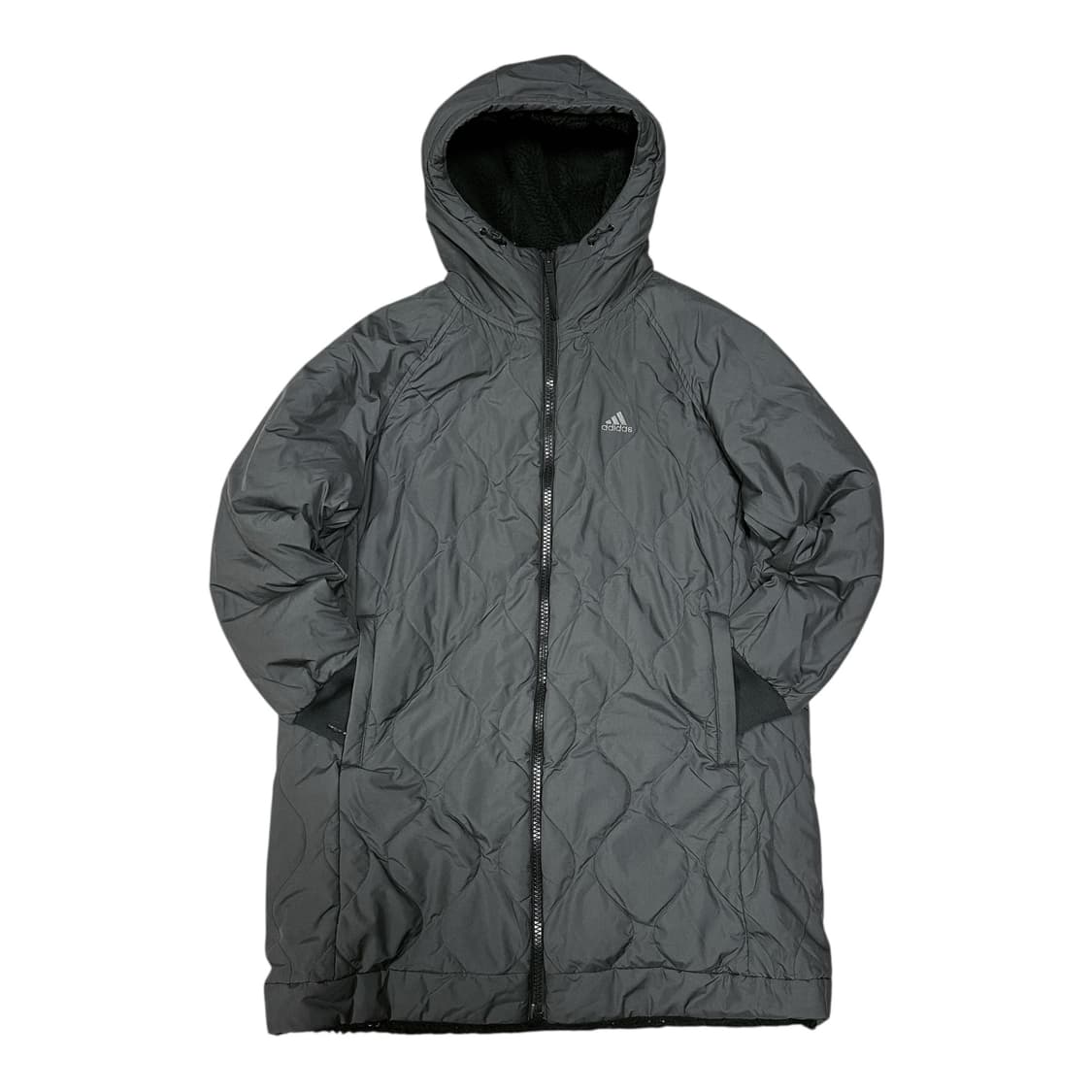 ✨ (바배) 아디다스 리버시블 빅로고 뽀글이 롱 플리스 후드 집업 상품이미지3