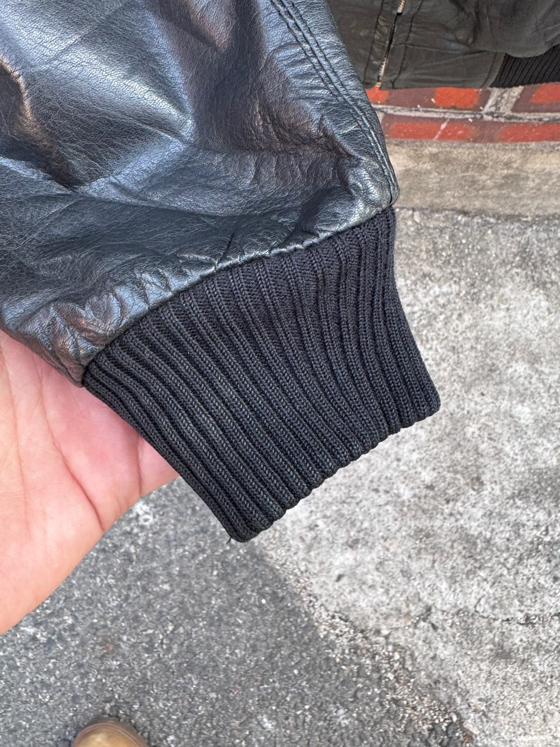 Three Men 싱글 레더 봄버자켓  상품이미지5