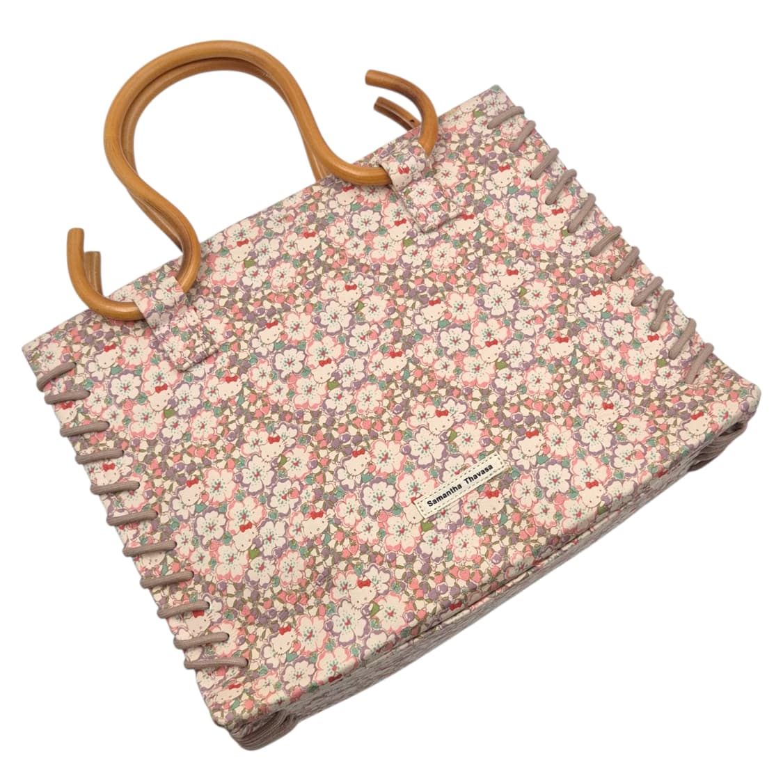 10s 사만사타바사 x 헬로키티 플로랄 뱀부 핸드백 상품이미지2