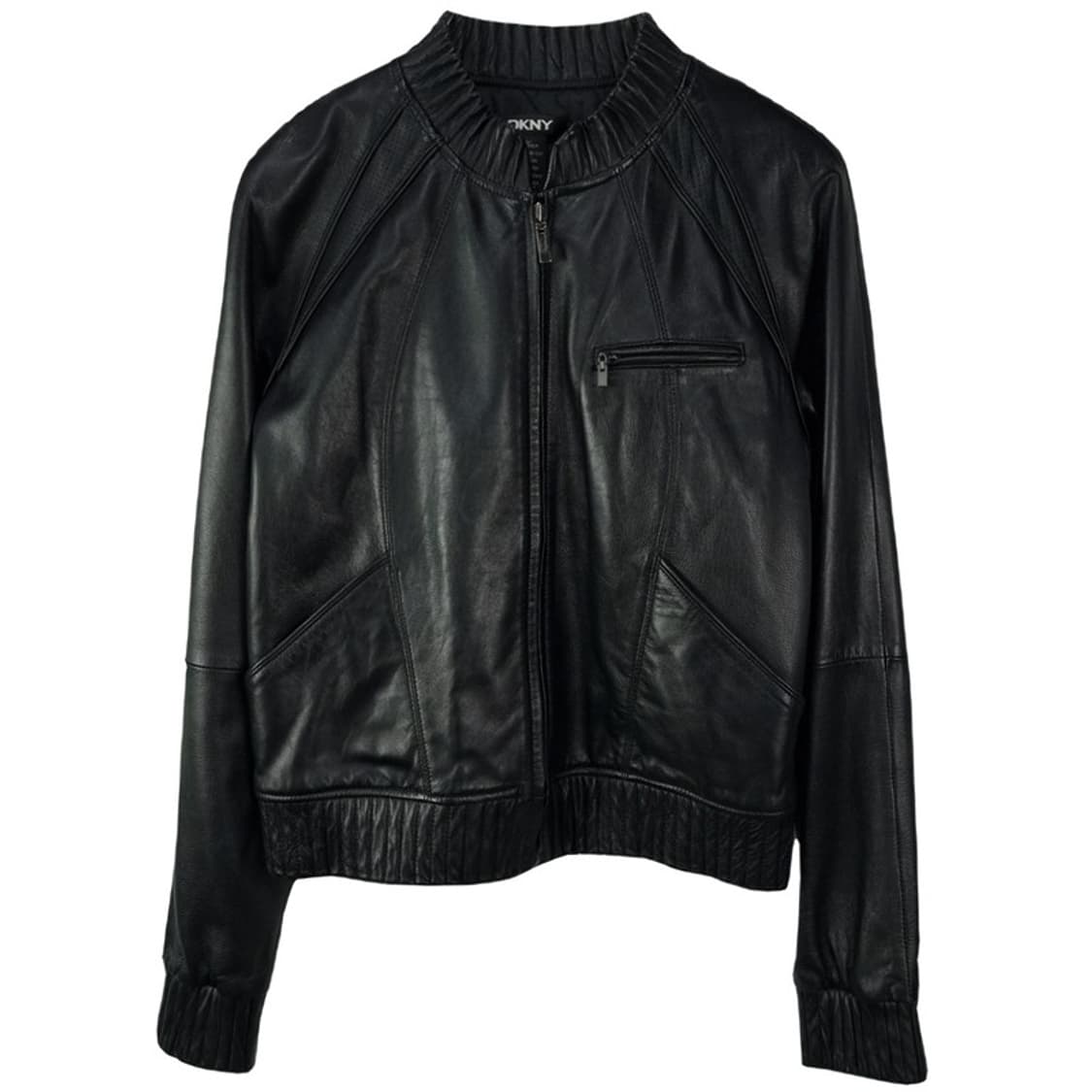 [도나카란 뉴욕] 리얼 레더 집업 블루종 가죽 자켓 블랙 M17768 상품이미지2