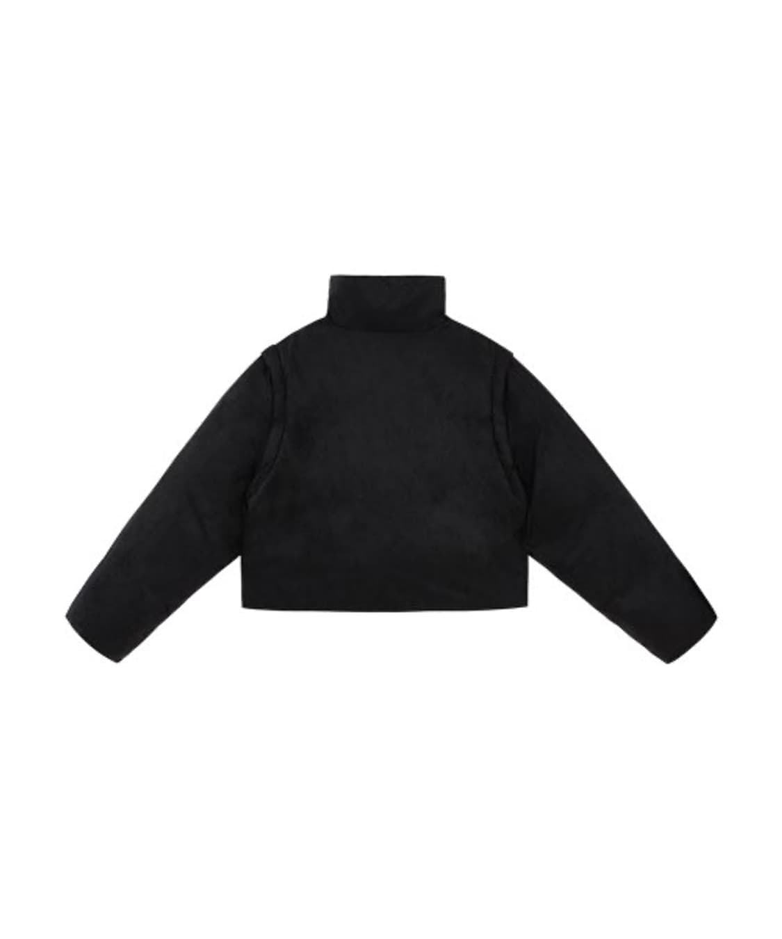 트리밍버드 스웨이드 투웨이 숏패딩 조끼패딩 블랙 상품이미지9