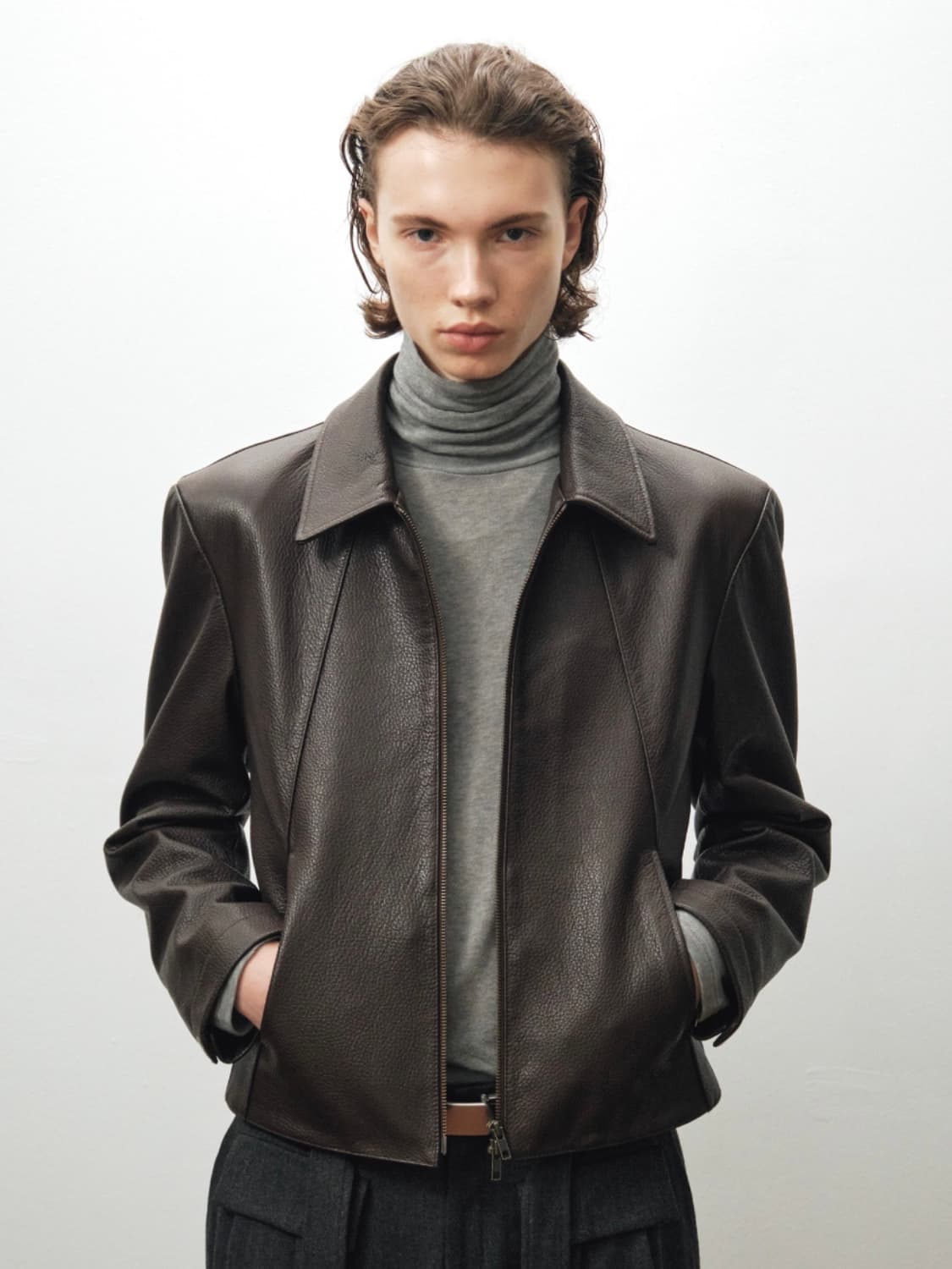 [52] 노이어 고트 슈렁큰 레더 가죽 자켓 상품이미지2