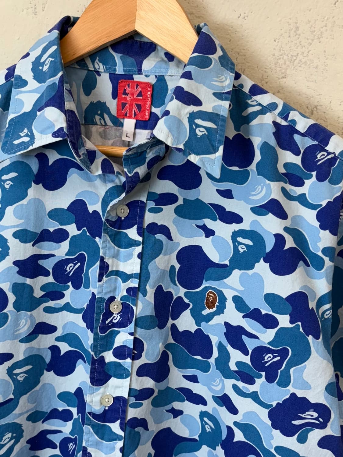 Bape 베이프 빈티지 블루 카모 반팔 셔츠 상품이미지6