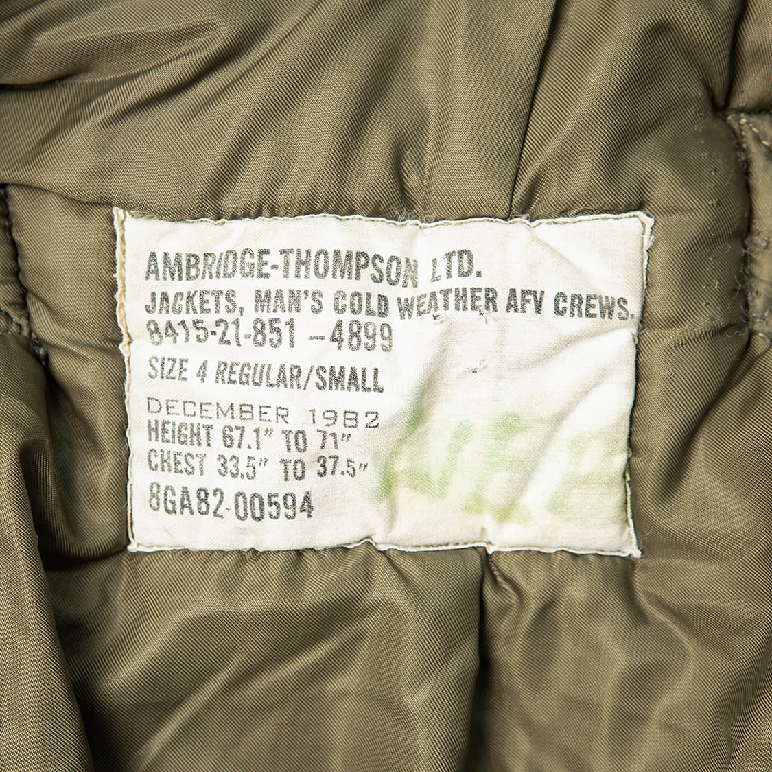 [S] 80s 캐나다군 AFV CREW 콜드웨더 탱커자켓  상품이미지9