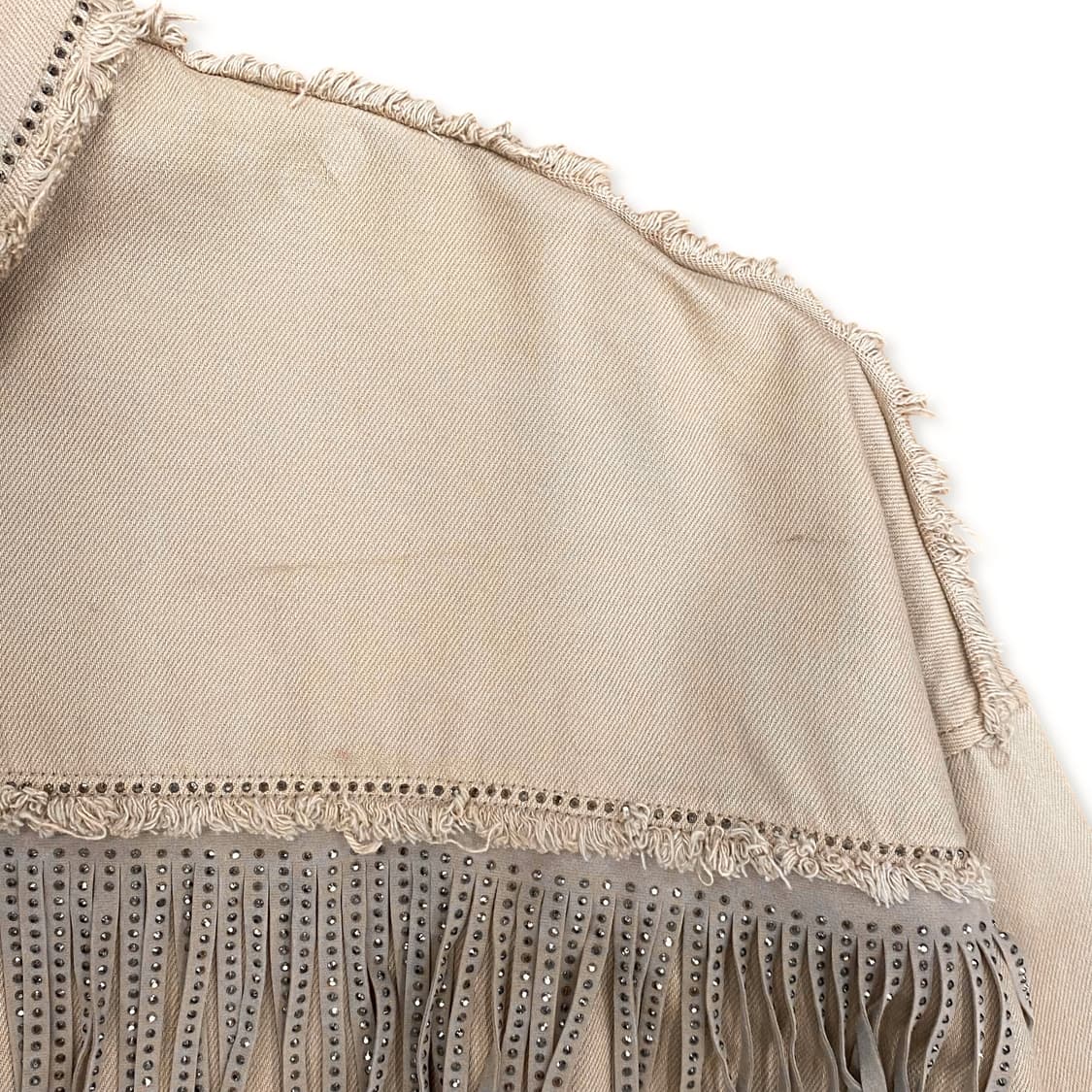 Beige glitter fringe western shirt 상품이미지5
