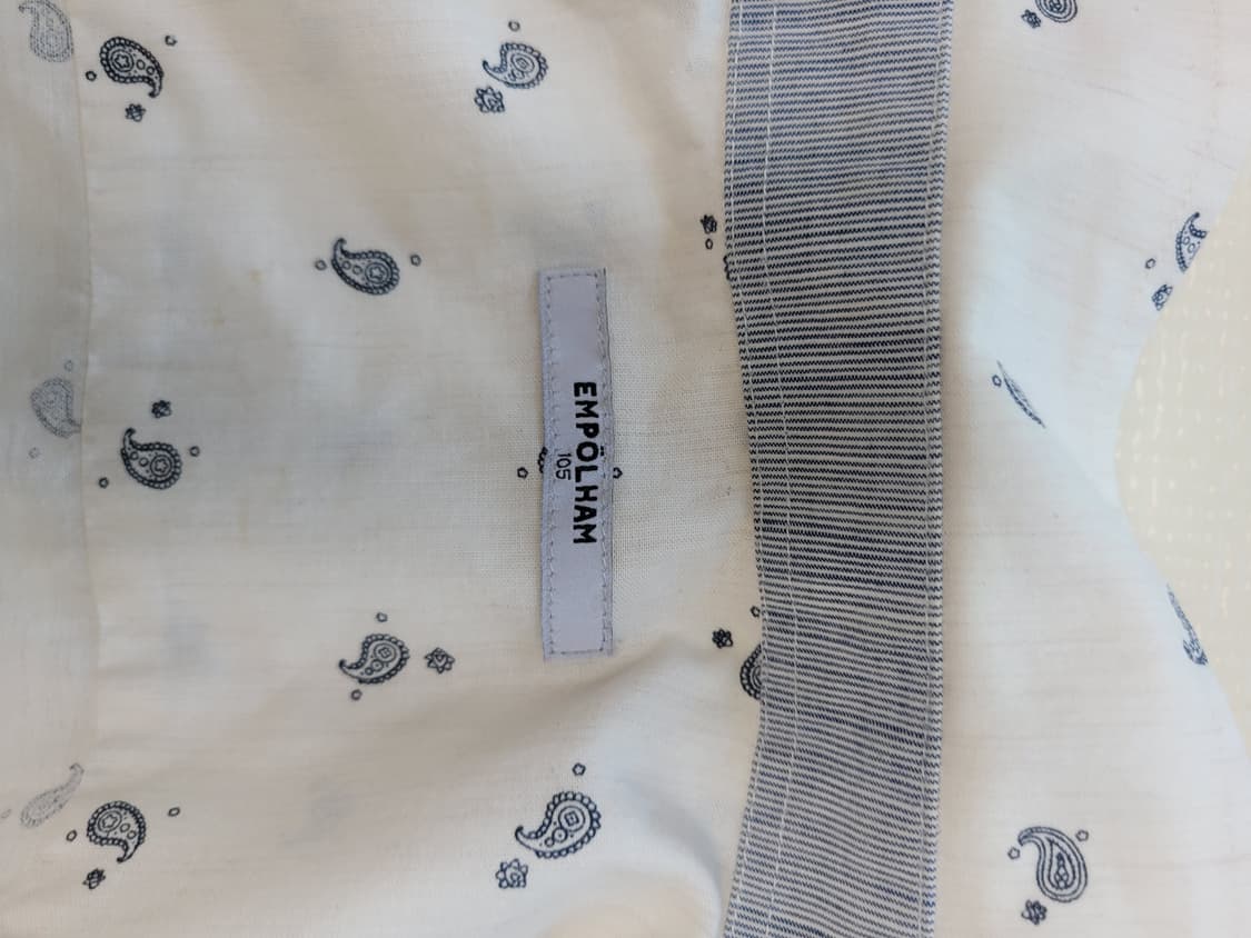 엠폴햄 Empolham 남자 페이즐리 패턴 7부 셔츠 100 아이보리  상품이미지9