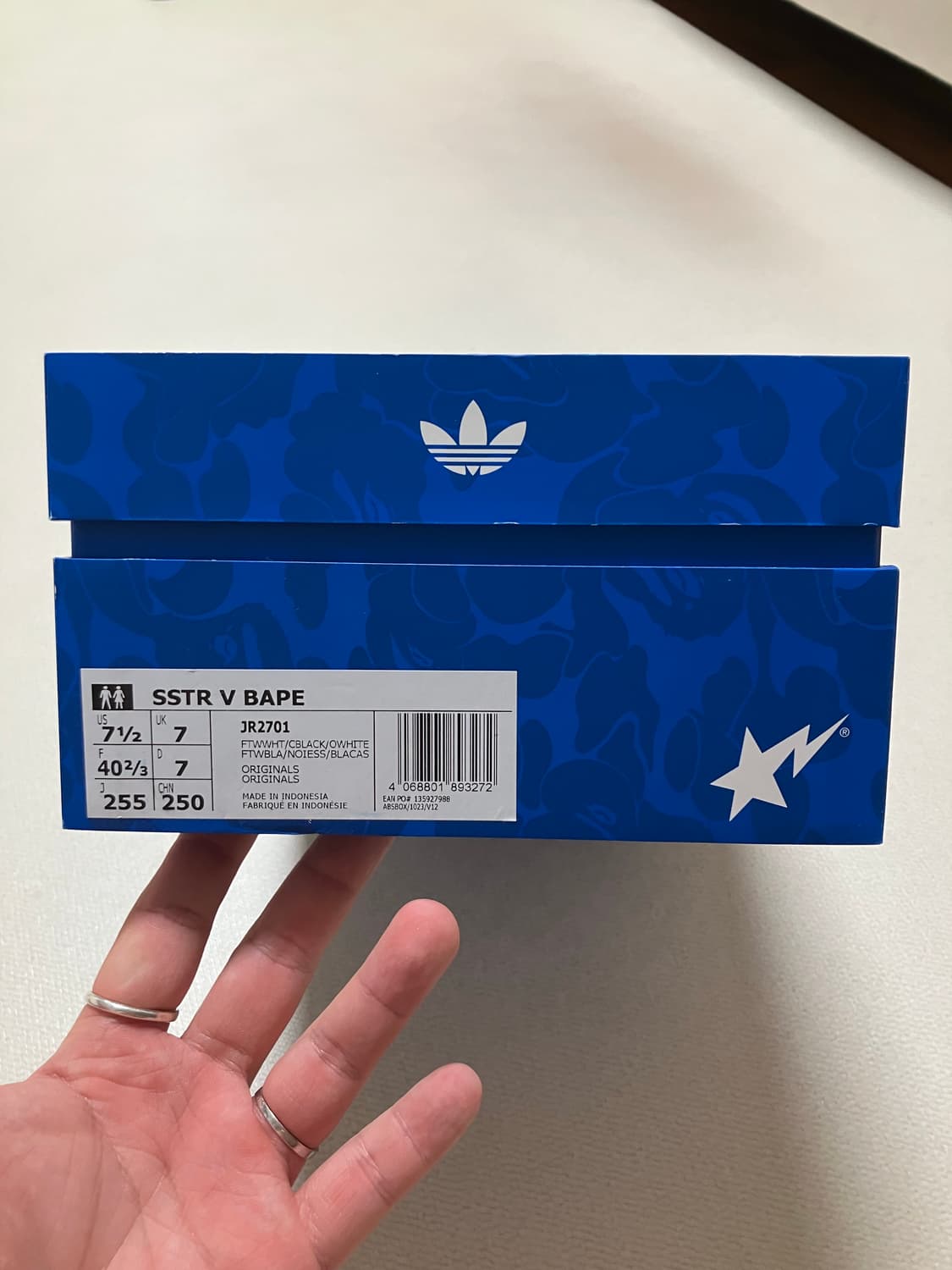 [255] 아디다스 x 베이프 슈퍼스타 빈티지 클라우드 화이트 코어 블랙 상품이미지10