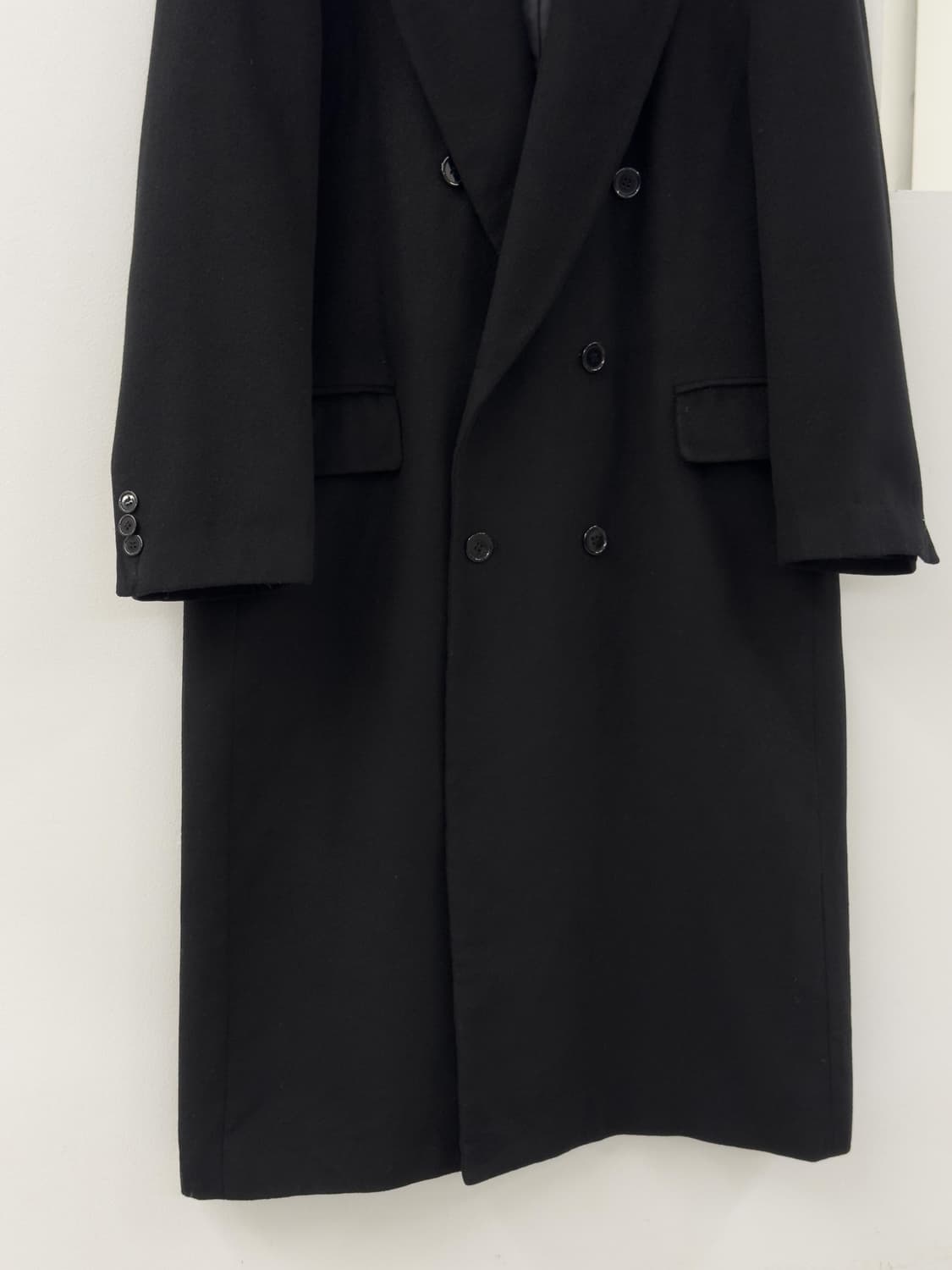 블랙 더블 캐시미어 코트 상품이미지3