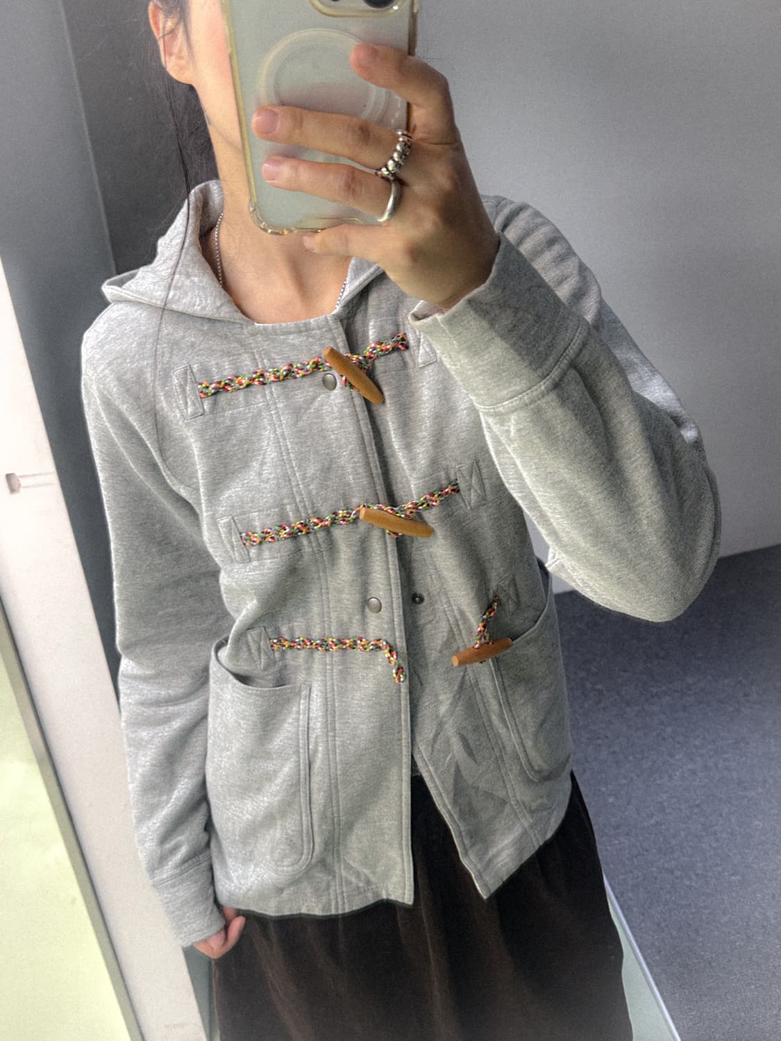 gray rainbow duffle hd cardigan 상품이미지3